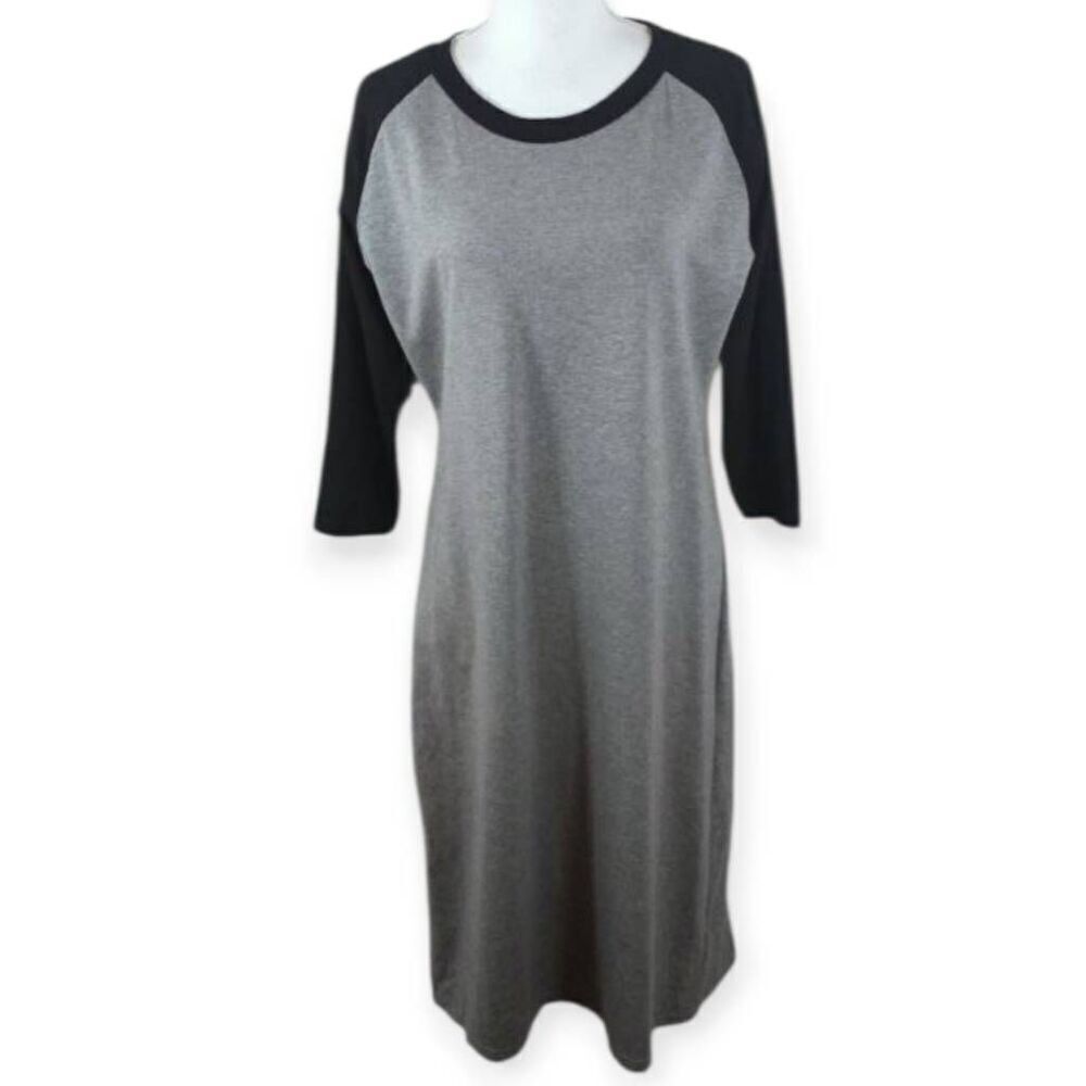 AMPERS & AVE. GRAY & BLACK DRESS SZ.L EUC